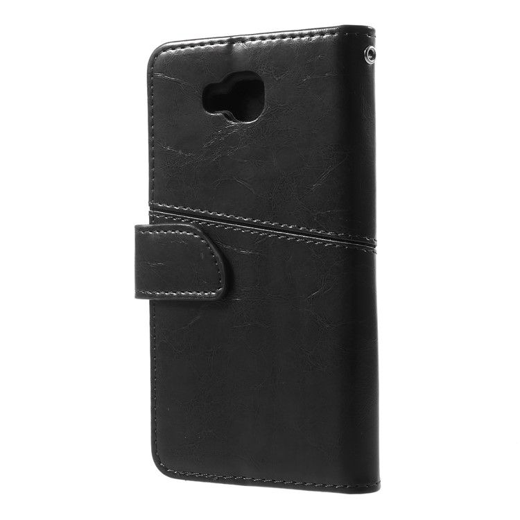 K'TRY Geometric Splicing Series Stand Wallet PU Leather Case for Huawei Honor 5c/7 Lite/GT3 - Black-4
