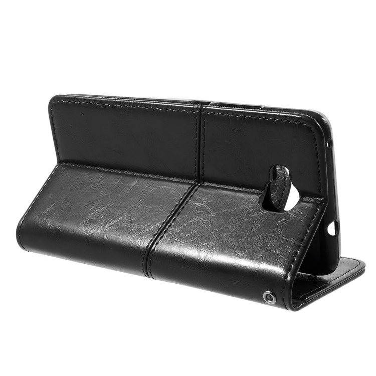 K'TRY Geometric Splicing Series Stand Wallet PU Leather Case for Huawei Honor 5c/7 Lite/GT3 - Black-5
