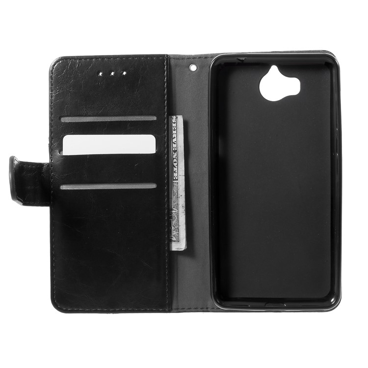 K'TRY Geometric Splicing Series PU Leather Wallet Case for Huawei Y5 (2017) - Black-6