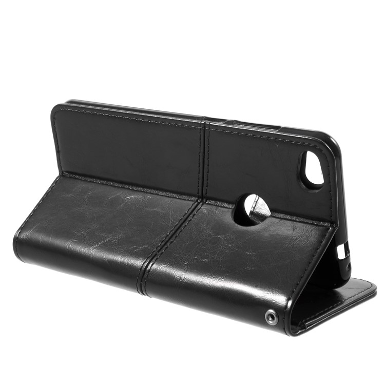 K'TRY Geometric Splicing Series Leather Wallet Case for Huawei P8 Lite (2017) / Honor 8 Lite - Black-5