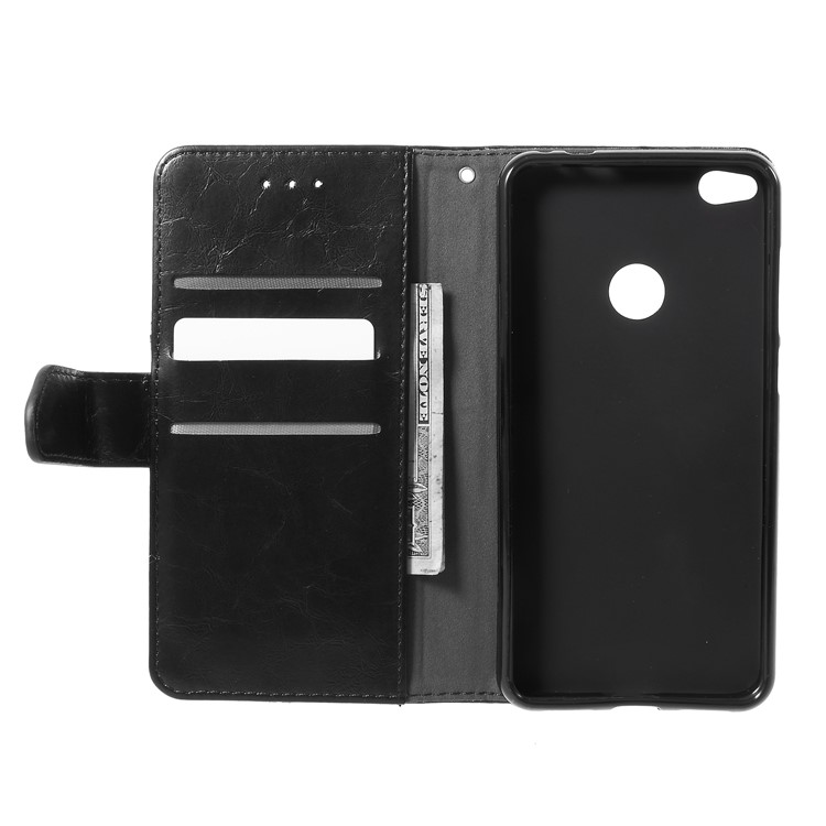 K'TRY Geometric Splicing Series Leather Wallet Case for Huawei P8 Lite (2017) / Honor 8 Lite - Black-6