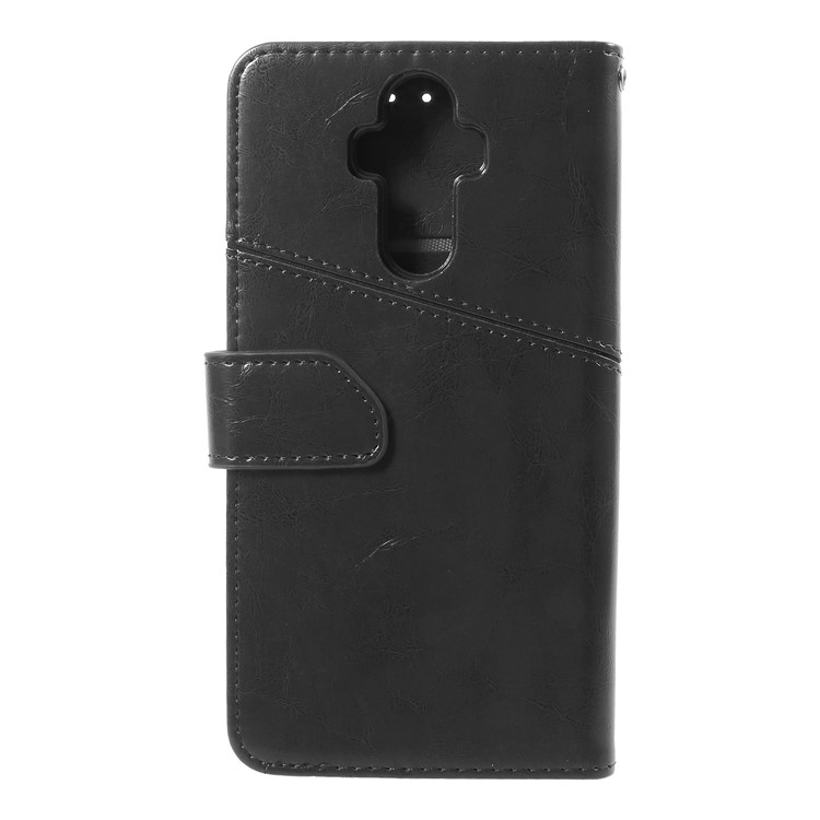 K'TRY Geometric Splicing Series Wallet Stand Leather Case for Huawei Mate 9 - Black-2