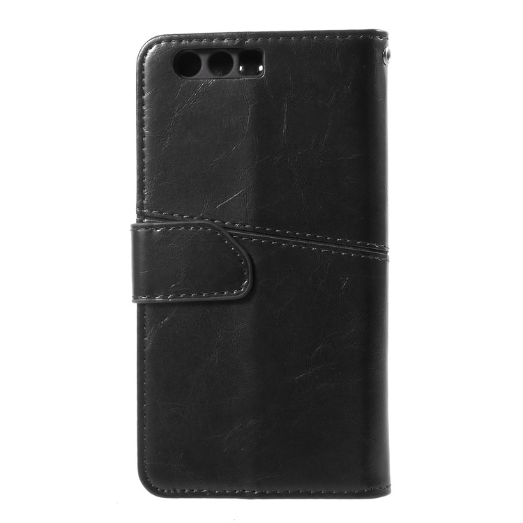 K'TRY Geometric Splicing Series Wallet Leather Case with Stand for Huawei Honor 9 - Black-2
