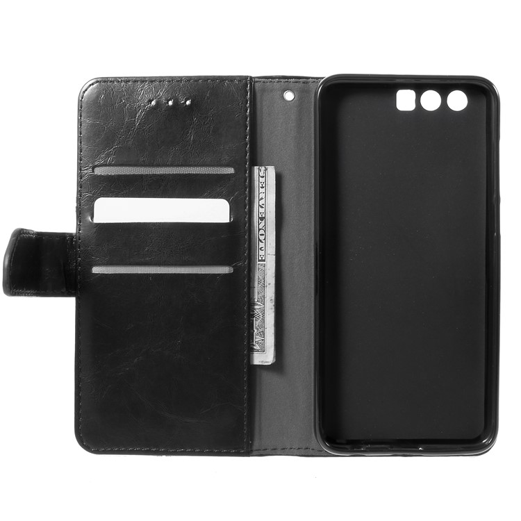 K'TRY Geometric Splicing Series Wallet Leather Case with Stand for Huawei Honor 9 - Black-6