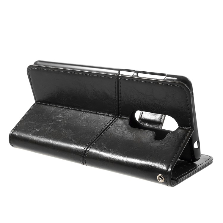 K'TRY Geometric Splicing Series PU Leather Wallet Case for Huawei Honor 6 Plus / 6X - Black-5
