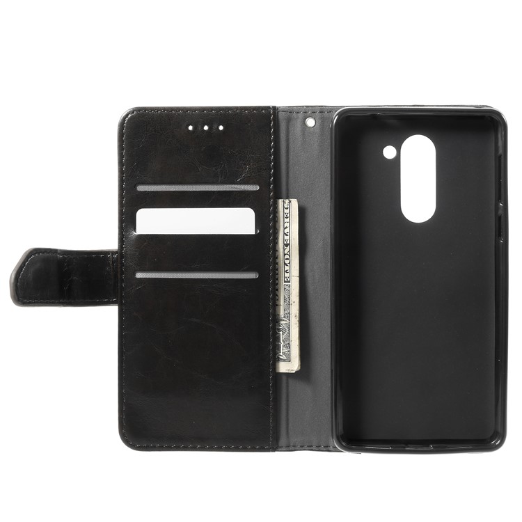 K'TRY Geometric Splicing Series PU Leather Wallet Case for Huawei Honor 6 Plus / 6X - Black-6