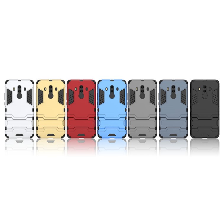 For Huawei Mate 10 Pro Shockproof PC + TPU Kickstand Mobile Phone Casing - Silver-3