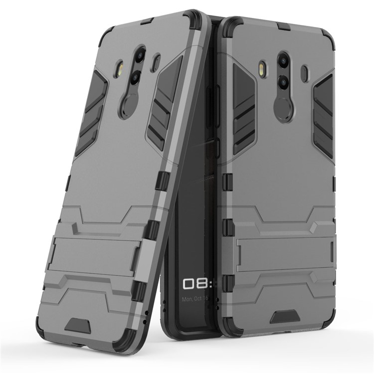 For Huawei Mate 10 Pro Shockproof PC + TPU Hybrid Kickstand Back Case - Grey-1