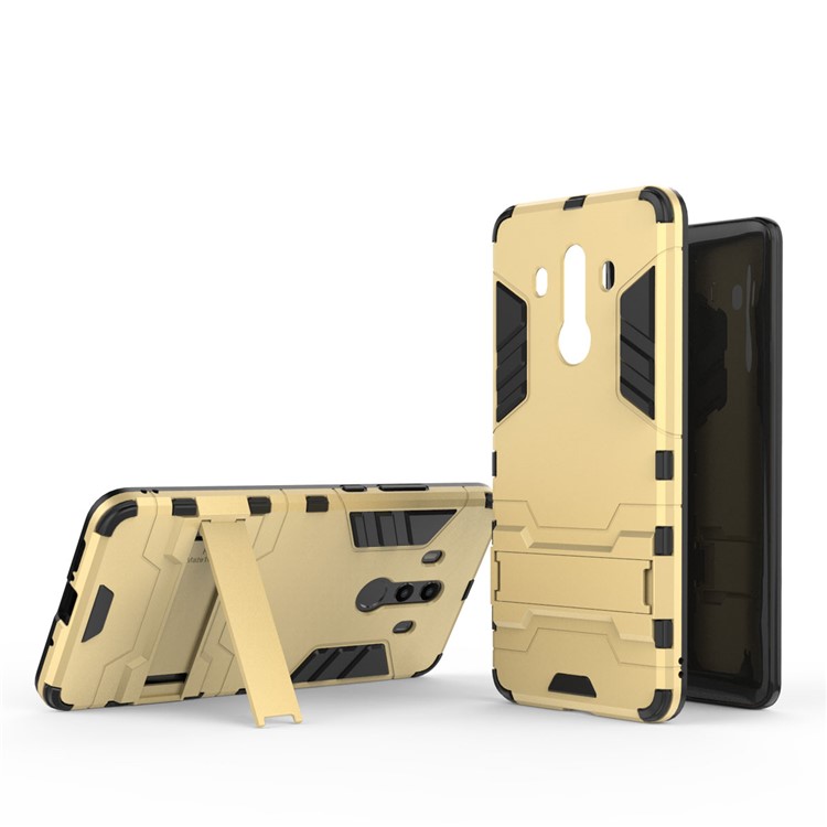 For Huawei Mate 10 Pro Shockproof PC + TPU Hybrid Kickstand Protection Shell - Gold-4