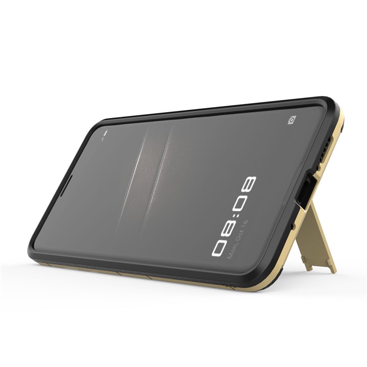 For Huawei Mate 10 Pro Shockproof PC + TPU Hybrid Kickstand Protection Shell - Gold-6