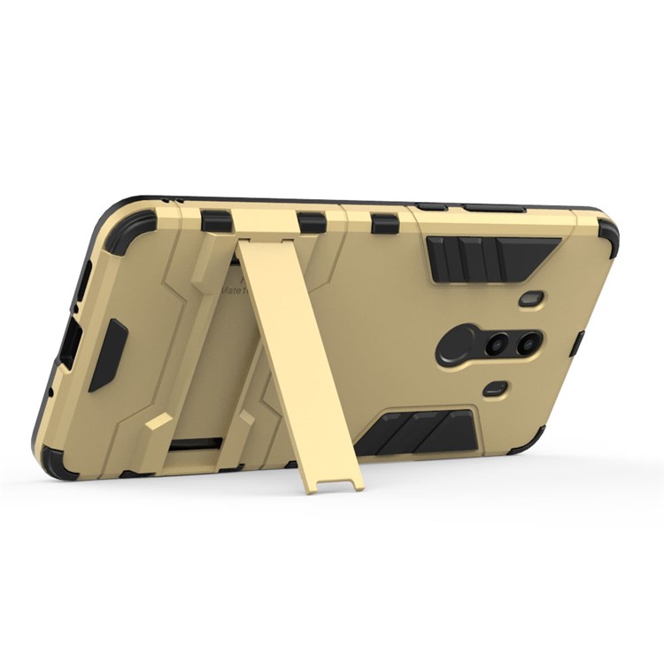 For Huawei Mate 10 Pro Shockproof PC + TPU Hybrid Kickstand Protection Shell - Gold-7