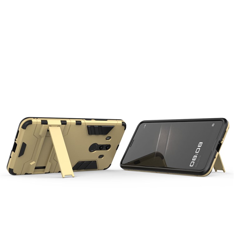 For Huawei Mate 10 Pro Shockproof PC + TPU Hybrid Kickstand Protection Shell - Gold-9