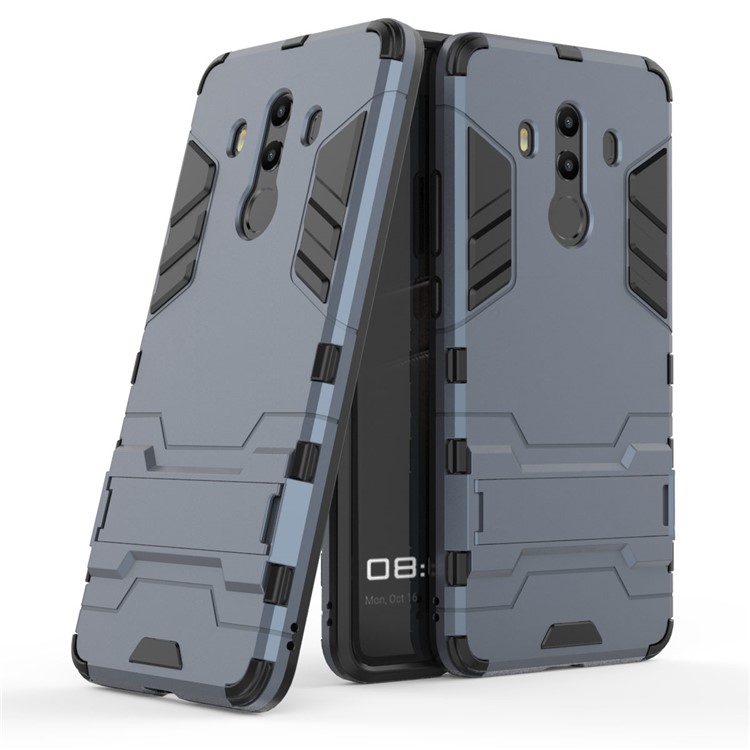 For Huawei Mate 10 Pro Shockproof PC + TPU Combo Kickstand Phone Casing - Dark Blue-1