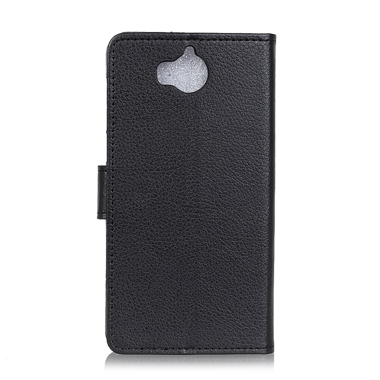 Litchi Texture Leather Wallet Stand Case for Huawei Y6 (2017)/Y5 (2017) - Black-2