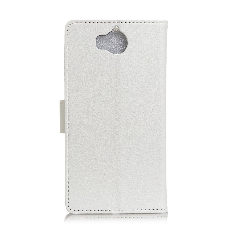 Litchi Texture Leather Wallet Stand Cover for Huawei Y6 (2017)/Y5 (2017) - White-2