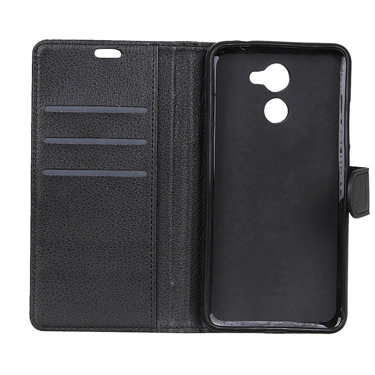 Litchi Skin PU Leather Wallet Stand Phone Cover for Huawei Y7 / Enjoy 7 Plus / Y7 Prime - Black-4