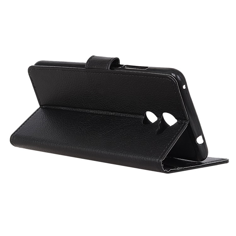 Litchi Skin PU Leather Wallet Stand Phone Cover for Huawei Y7 / Enjoy 7 Plus / Y7 Prime - Black-5