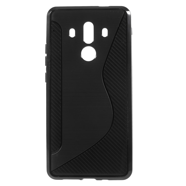 S Shape Brushed TPU Phone Case for Huawei Mate 10 Pro - Black-1