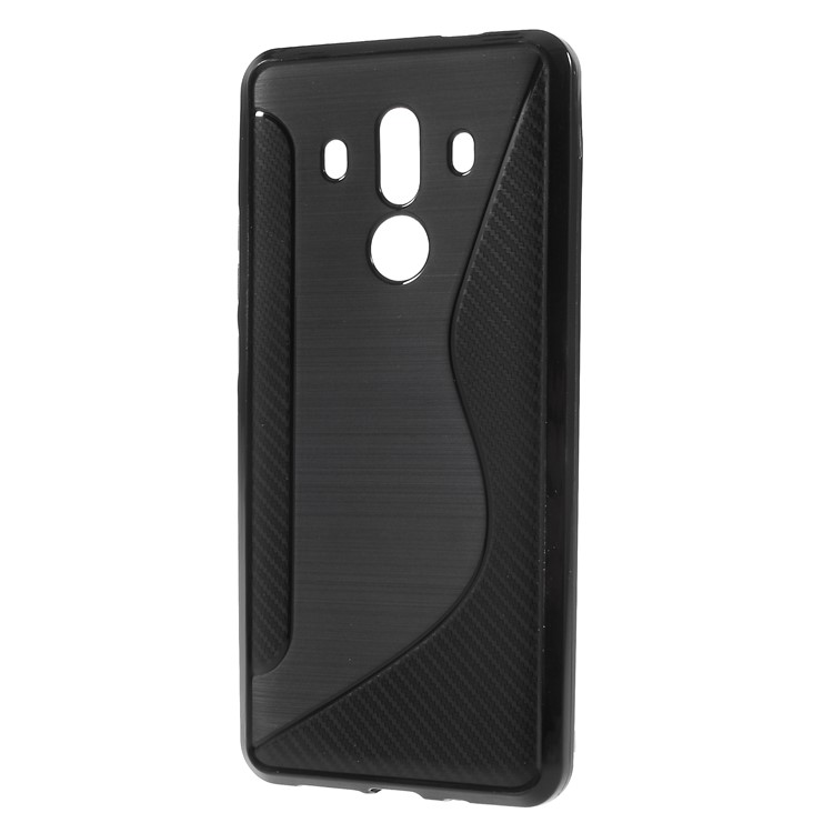 S Shape Brushed TPU Phone Case for Huawei Mate 10 Pro - Black-2
