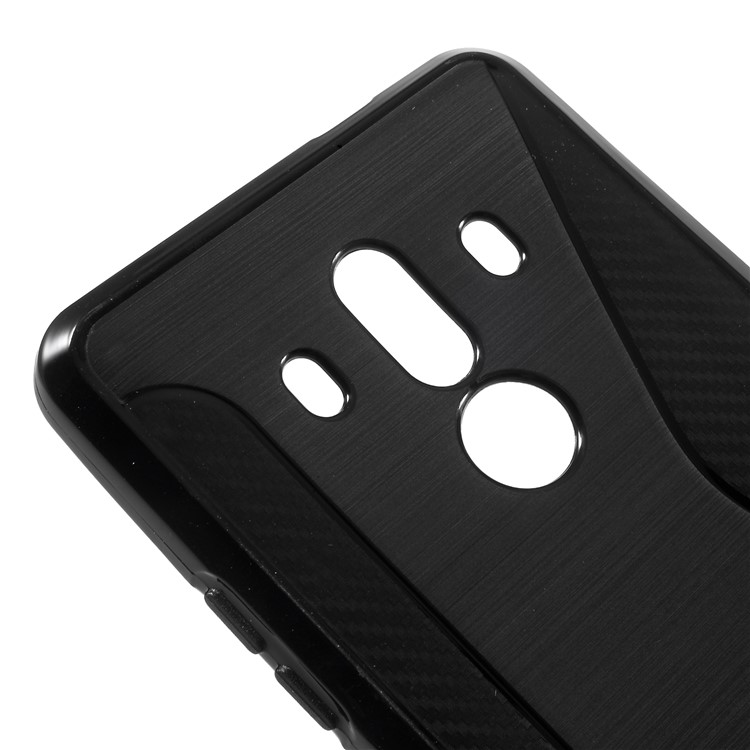 S Shape Brushed TPU Phone Case for Huawei Mate 10 Pro - Black-4
