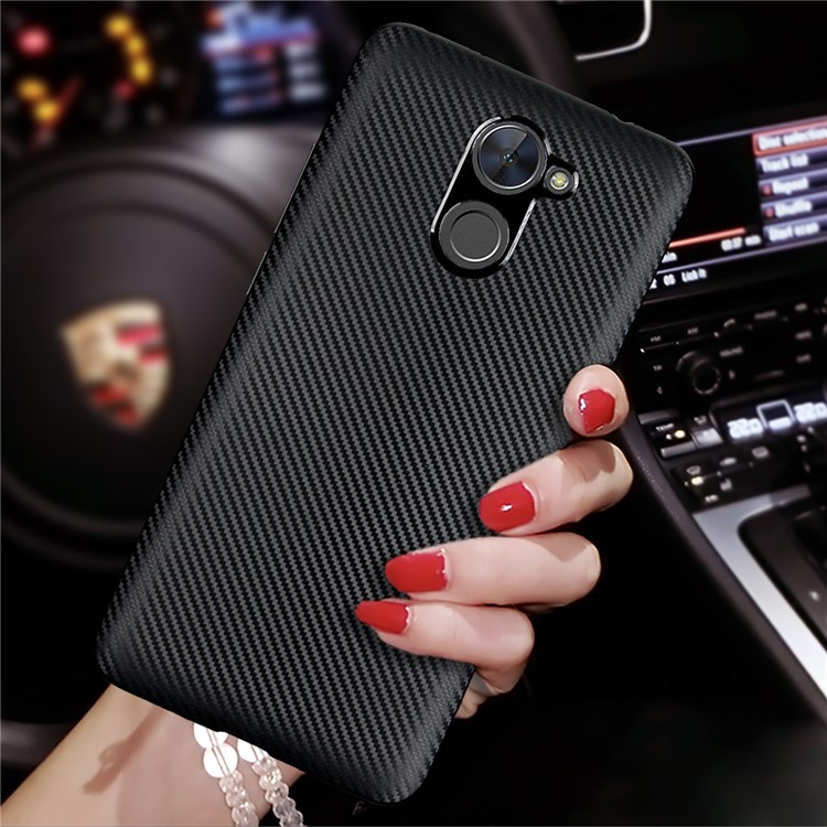 For Huawei Y7 (2017) Carbon Fiber Texture Soft TPU Phone Case - Black-4