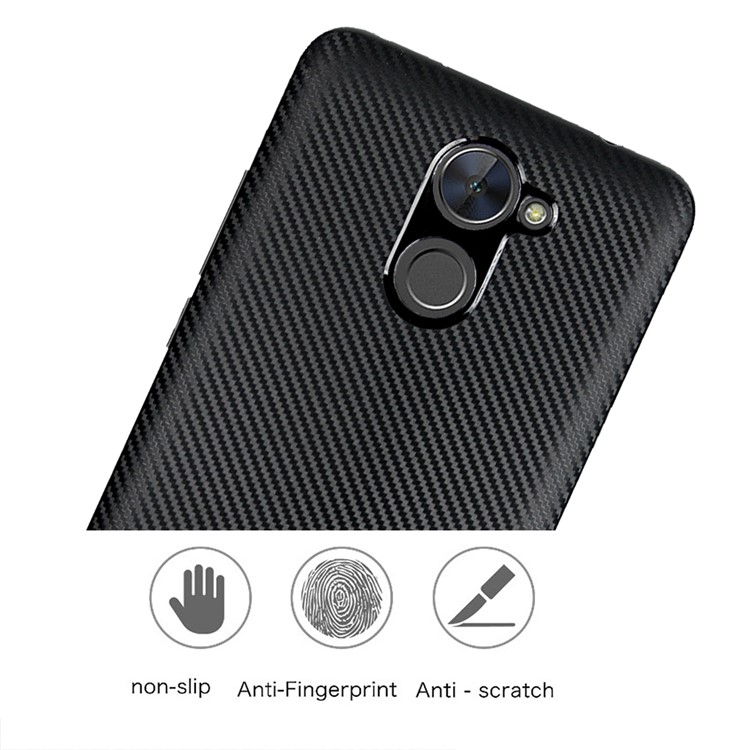 For Huawei Y7 (2017) Carbon Fiber Texture Soft TPU Phone Case - Black-5
