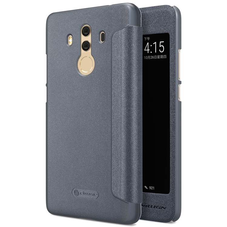 NILLKIN Sparkle Series for Huawei Mate 10 Pro View Window PU Leather Flip Cover - Black-1
