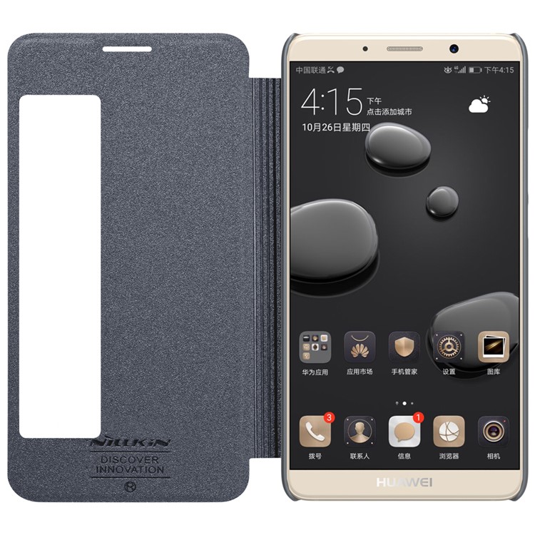 NILLKIN Sparkle Series for Huawei Mate 10 Pro View Window PU Leather Flip Cover - Black-6