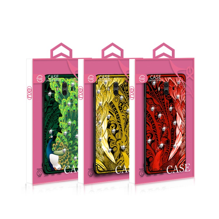 10Pcs/Set NXE Diamonds Decor Peacock Pattern TPU Phone Case for Huawei Mate 10 - Red-6