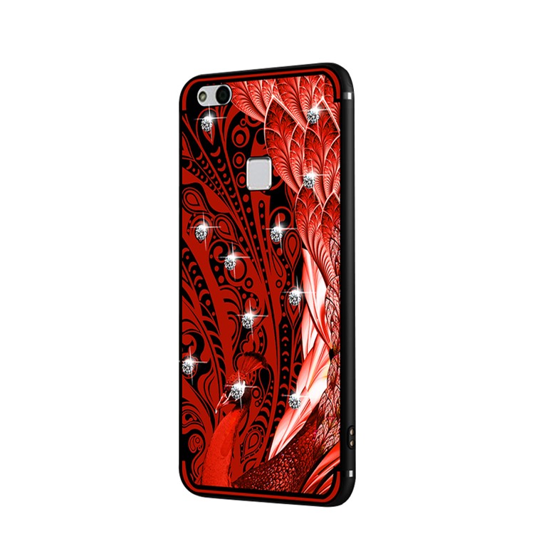 10Pcs/Set NXE Unique Series Diamond Peacock TPU Phone Case for Huawei P10 Lite - Red-3