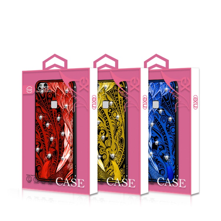 10Pcs/Set NXE Unique Series Diamond Peacock TPU Phone Case for Huawei P10 Lite - Red-5