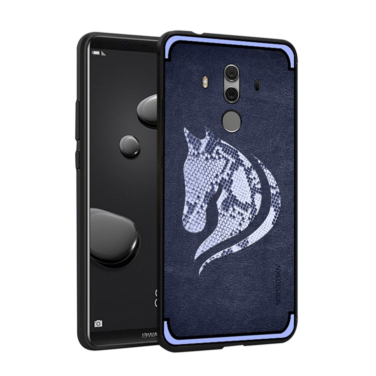 10PCS/Set NXE Snake Textured Horse Pattern TPU Cell Phone Case for Huawei Mate 10 Pro - Blue-1