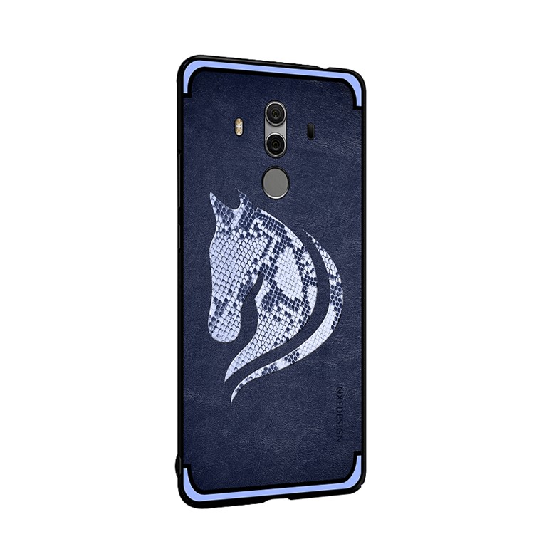 10PCS/Set NXE Snake Textured Horse Pattern TPU Cell Phone Case for Huawei Mate 10 Pro - Blue-2