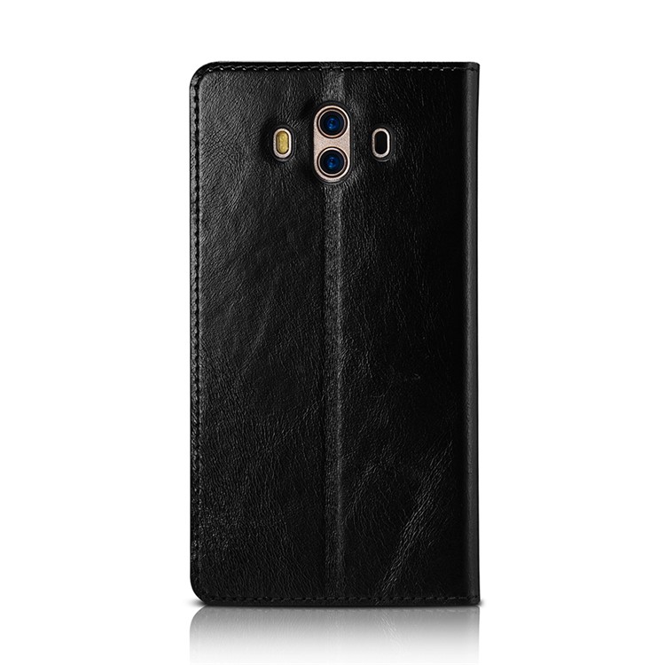 XOOMZ View Window Smart Genuine Leather Stand Cover Case for Huawei Mate 10 - Black-3