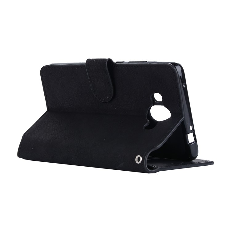 Vintage Matte PU Leather Wallet Stand Phone Cover for Huawei Mate 10 - Black-5