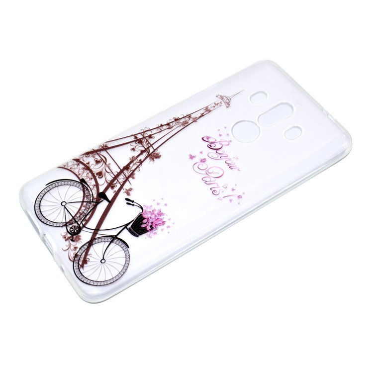 For Huawei Mate 10 Pro Soft TPU Ultra Patterned Ultra-thin Phone Casing - Tower and Bicycle-3