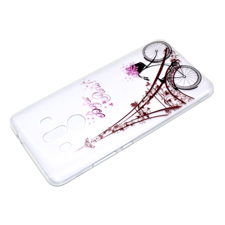For Huawei Mate 10 Pro Soft TPU Ultra Patterned Ultra-thin Phone Casing - Tower and Bicycle-4