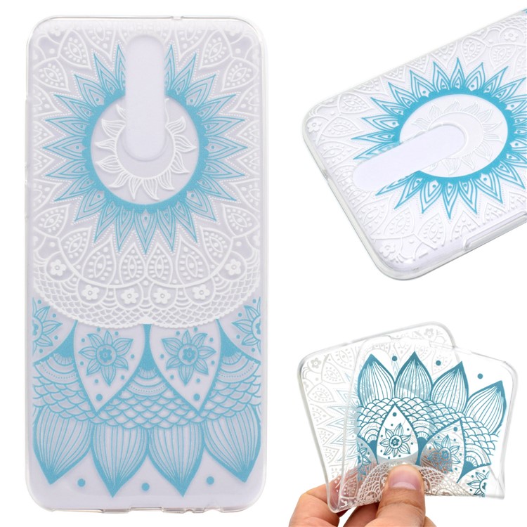 For Huawei Mate 10 Lite / nova 2i / Maimang 6 / Honor 9i (India) Pattern Printing Soft TPU Cell Phone Casing Cover - Blue Mandala-1