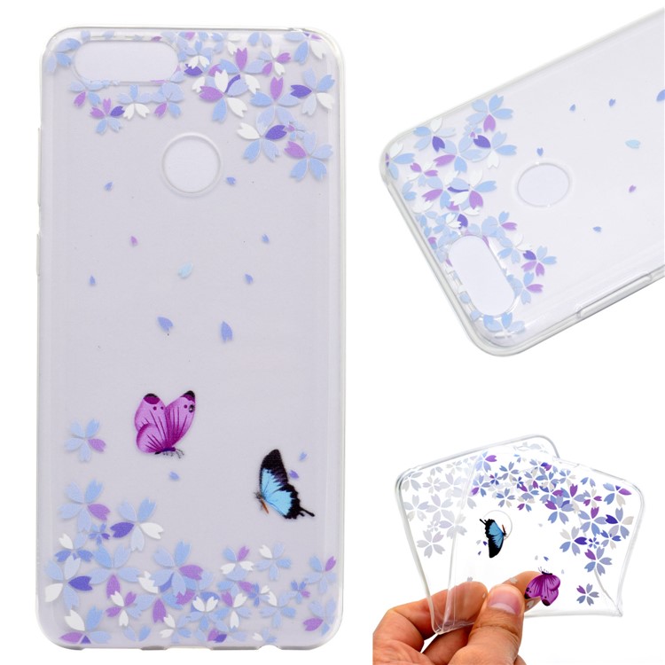 Ultra Thin Pattern Printing Soft TPU Case for Huawei Honor 7X - Butterfly and Flower-1