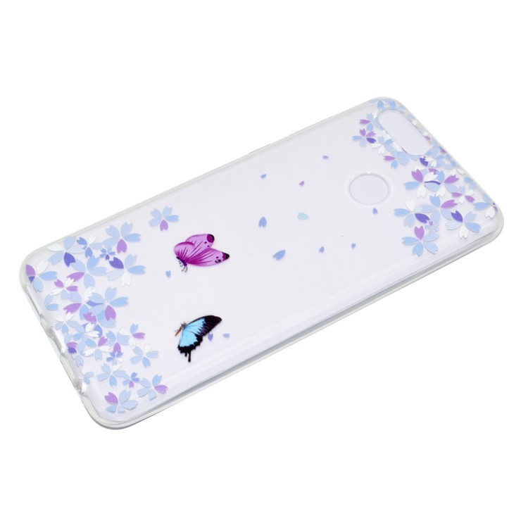 Ultra Thin Pattern Printing Soft TPU Case for Huawei Honor 7X - Butterfly and Flower-3