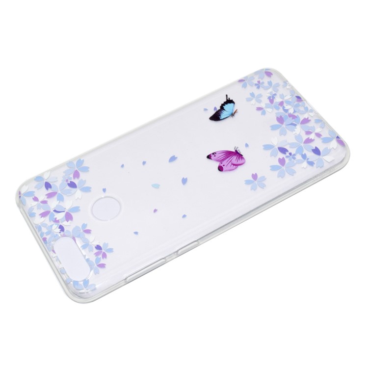 Ultra Thin Pattern Printing Soft TPU Case for Huawei Honor 7X - Butterfly and Flower-4