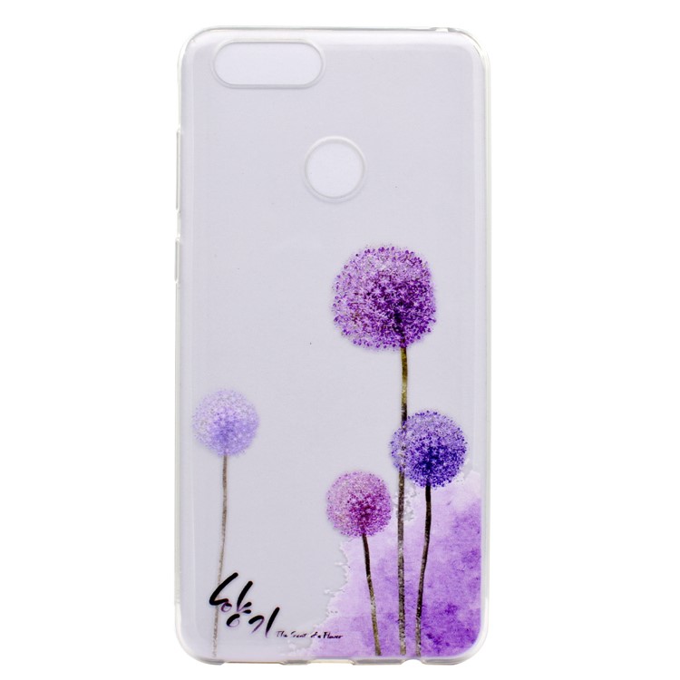 Ultra Thin Pattern Printing Soft TPU Cover for Huawei Honor 7X - Purple Dandelion-2