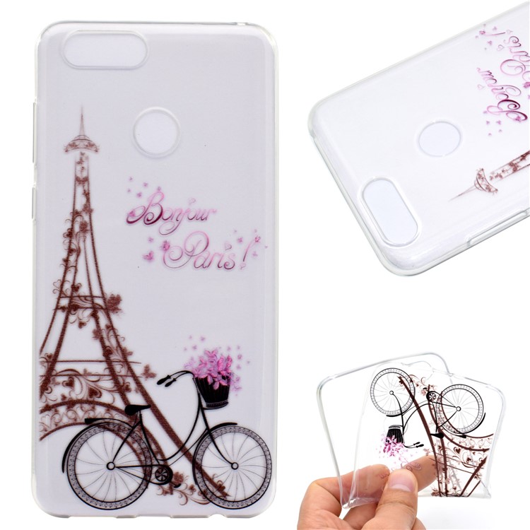 Ultra Thin Pattern Printing Soft TPU Shell for Huawei Honor 7X - Eiffel Tower-1