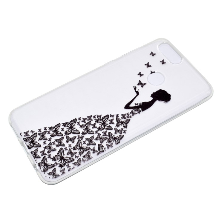 Ultra Thin Pattern Printing Soft TPU Casing for Huawei Honor 7X - Butterfly Girl-3