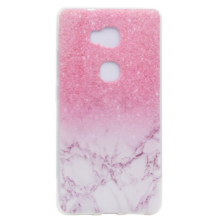 For Huawei Honor 5X/Honor Play 5X Patterned Ultra-thin TPU Mobile Phone Casing - Pink Marble-2