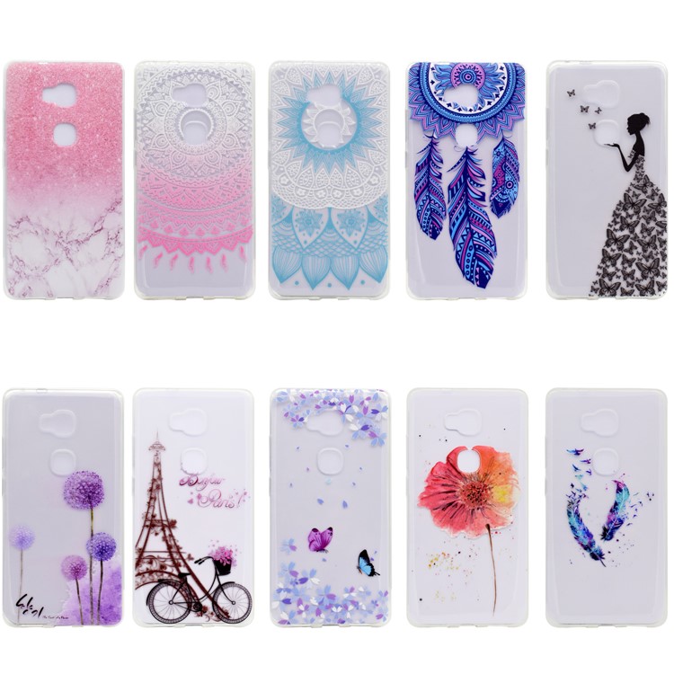 For Huawei Honor 5X/Honor Play 5X Patterned Ultra-thin TPU Mobile Phone Casing - Pink Marble-6