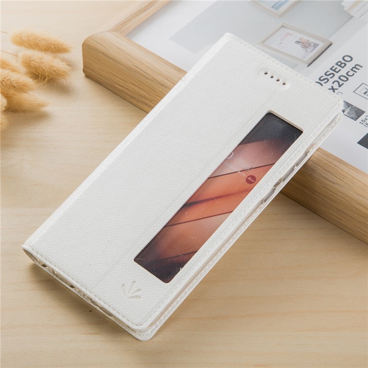 VILI DMX Folding Stand View Window Leather Phone Cover for Huawei Mate 10 Pro - White-1