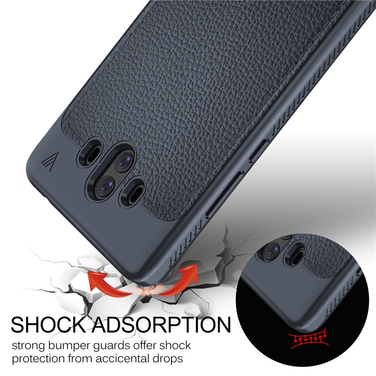 LENUO Gentlemen Series Soft TPU Cell Phone Case for Huawei Mate 10 - Dark Blue-4