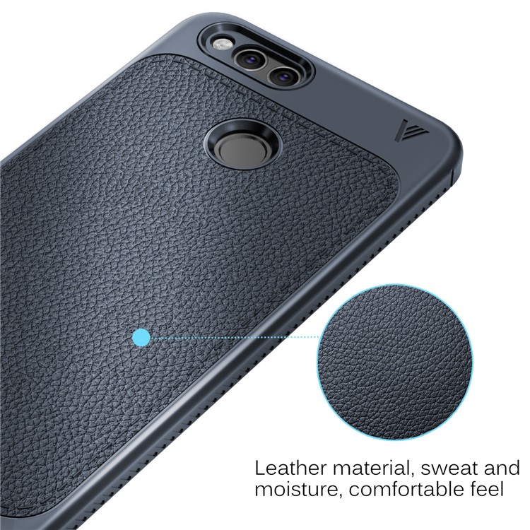 LENUO Gentlemen Series Soft TPU Phone Casing for Honor 7X - Dark Blue-4