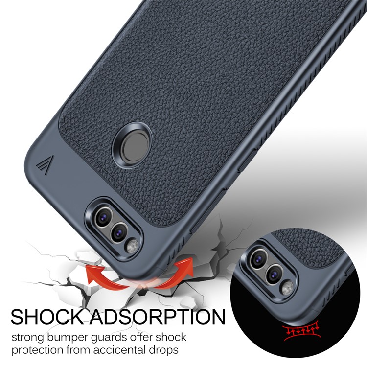 LENUO Gentlemen Series Soft TPU Phone Casing for Honor 7X - Dark Blue-5